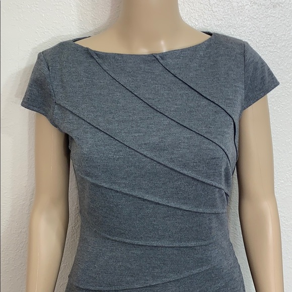 London Times Gray Cap Sleeve Dress - Picture 6 of 9